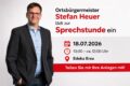 Flyer zum Event. Bild des Kandidaten mit Text wie im Beitrag.