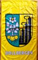 Foto vom gelben Banner mit dem Dollbergen-Wappen.