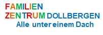 Logo mit Text
Familienzentrum Dollbergen
Alle unter einem Dach
in bunten und blauen Lettern.
